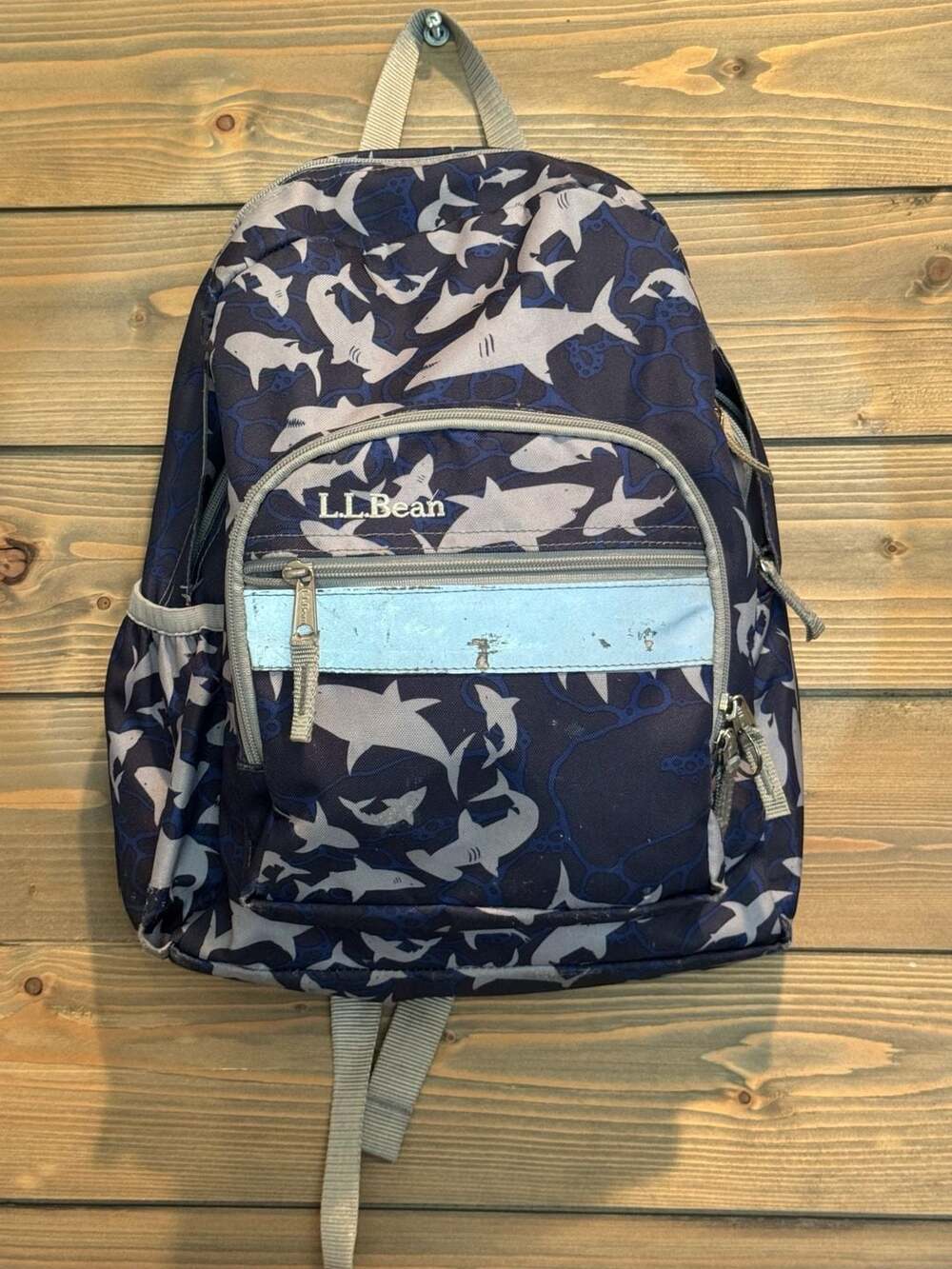 L.L. Bean Junior Original Book Pack Deep Ocean Shark Print Backpack